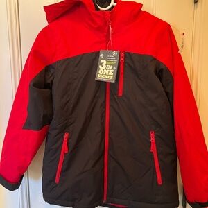 The Children's Place Red and Black 3-in-1 All Weather Jacket Size XL (14) NWT